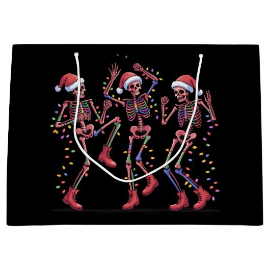Skeleton Weihnachts-Tanz Skeleton Lights Merry Große Geschenktüte (Vorderseite)