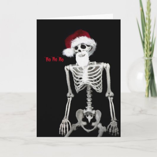 Skeleton Weihnachtskarte Froh Beängstigend! Karte (Vorderseite)