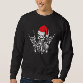 Skeleton Weihnachtsmannmütze Rock and Roll Hand Co Sweatshirt (Vorderseite)