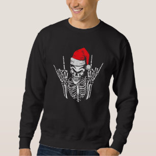Skeleton Weihnachtsmannmütze Rock and Roll Hand Co Sweatshirt