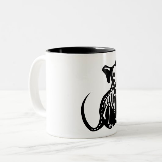 Skeleton Welpe Zweifarbige Tasse (Vorderseite Links)