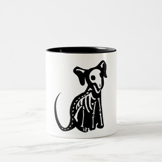 Skeleton Welpe Zweifarbige Tasse (Mittel)