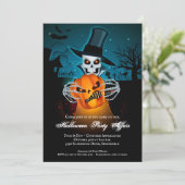 Skeleton Wicked Affair Halloween Einladung (Stehend Vorderseite)