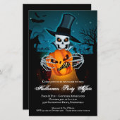 Skeleton Wicked Affair Haushalt Halloween Einladun (Vorne/Hinten)