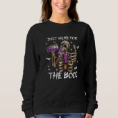 Skeleton Wine I'm Just Here For The Boos Sweatshirt (Vorderseite)