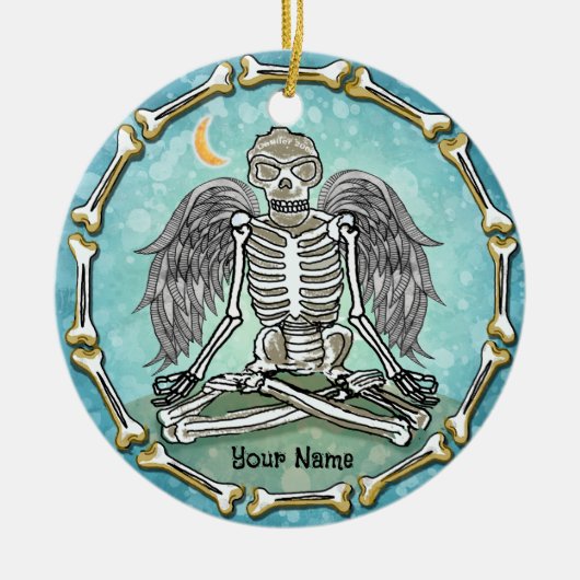 Skeleton Wings Keramik Ornament (Vorne)