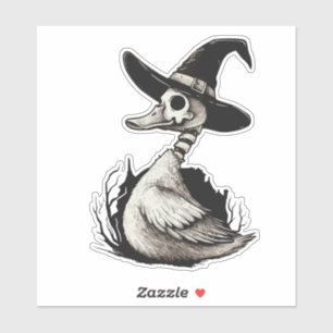 Skeleton Witch Duck Aufkleber