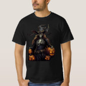 Skeleton Witch with Glowing Pumpkins T-Shirt (Vorderseite)