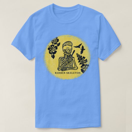 Skeleton with barber knife T-Shirt (Design vorne)