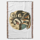 Skeleton with Dog on Haunted Lake Horror Art Decke (Vorderseite Vertikal)