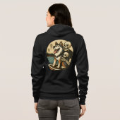 Skeleton with Dog on Haunted Lake Horror Art Hoodie (Schwarz voll)