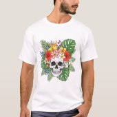 Skeleton with Leaves and Flowers T-Shirt – Gothic (Vorderseite)