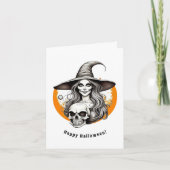 Skeleton Witwe Halloween Realistische Kunst Karte (Vorderseite)