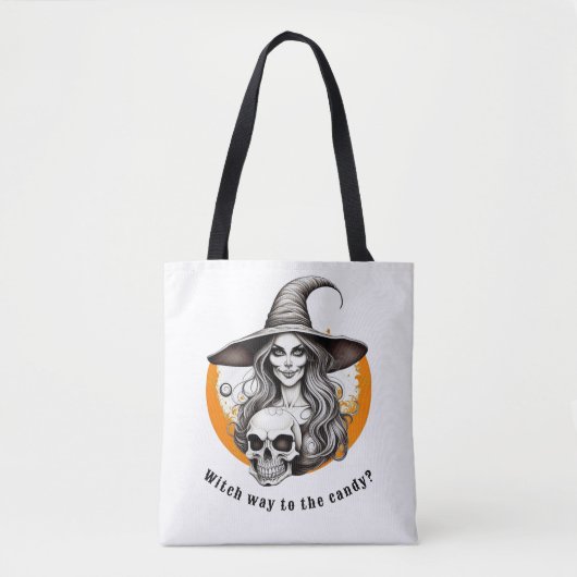 Skeleton Witwe Halloween Realistische Kunst Tasche (Vorderseite)