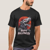 Skeleton Wolf: Glückliches Halloween T-Shirt (Vorderseite)