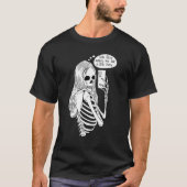 Skeleton Woman with Cell Phone Taking Selfie Skull T-Shirt (Vorderseite)