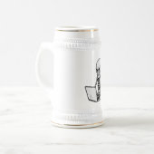 Skeleton Working Hard on Laptop Bierglas (Vorderseite Links)