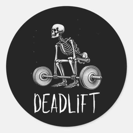 Skeleton Workout Halloween Weight Lifting Fitness Runder Aufkleber (Vorderseite)
