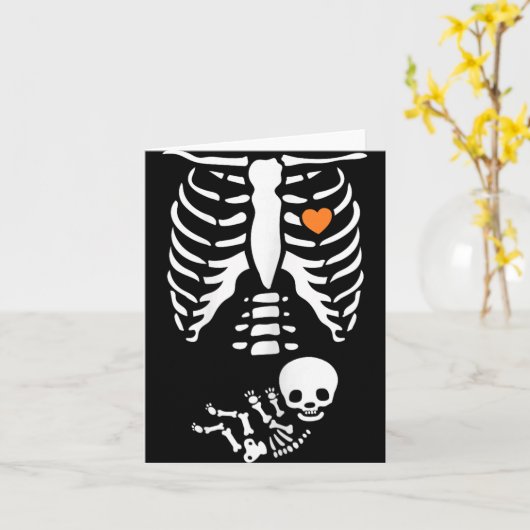 Skeleton Xray Halloween Costume Pregnant Women Mom Karte (Gelbe Blume)