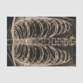 Skeleton Xray Rib Cage Vintag Sepia Black Gothic Seidenpapier