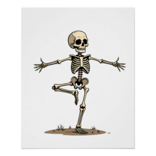 Skeleton Yoga � Lustiges Halloween Fitness-Shirt Poster