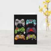 Skeleton Zombie Gaming Controller Halloween Gamer Karte (Gelbe Blume)