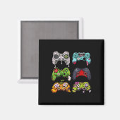 Skeleton Zombie Gaming Controller Halloween Gamer Magnet (Vorderseite/Rückseite)