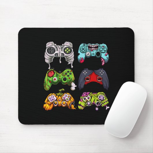 Skeleton Zombie Gaming Controller Halloween Gamer Mousepad (Mit Mouse)
