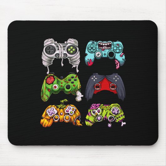 Skeleton Zombie Gaming Controller Halloween Gamer Mousepad (Vorne)