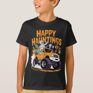 Skeleton Zombie Vampire Monster Truck Halloween T-Shirt
