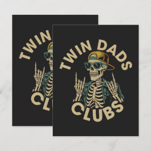 Skeleton-Zwillinge-Väterclub Dankeskarte