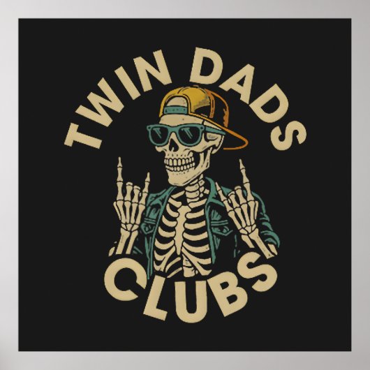 Skeleton-Zwillinge-Väterclub Poster (Vorne)