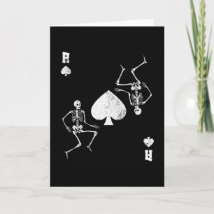 Skeletons Ace Of Spades Card Game Gothic Vintage Karte