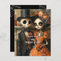 Skeletons Black Spiders Halloween Hochzeit