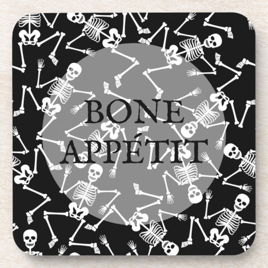 Skeletons BONE APPÉTIT Getränkeuntersetzer (Vorderseite)