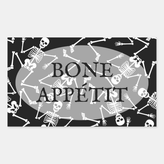 Skeletons BONE APPÉTIT Rechteckiger Aufkleber (Vorderseite)