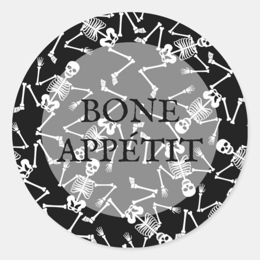 Skeletons BONE APPÉTIT Runder Aufkleber (Vorderseite)
