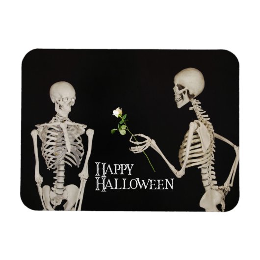 Skeletons Funny Romantic Happy Halloween Magnet (Horizontal)