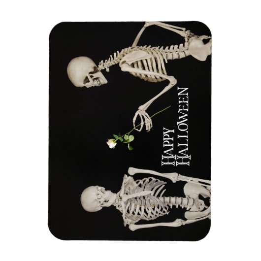 Skeletons Funny Romantic Happy Halloween Magnet (Vertikal)
