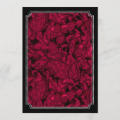 Skeletons Gothic Wedding Burgundy ID866 Menükarte (Rückseite)