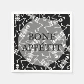 Skeletons Halloween Schwarz Serviette (Vorderseite)