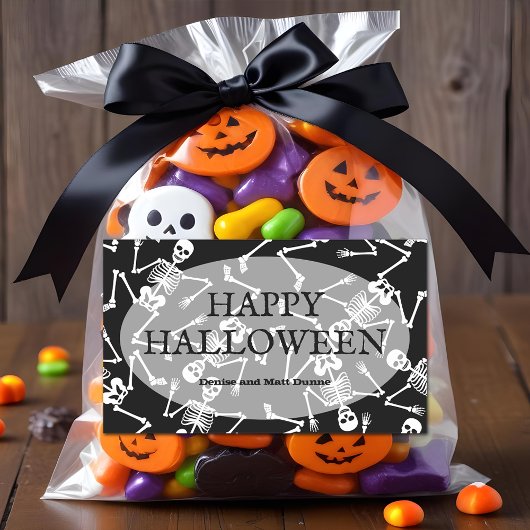 Skeletons Happy Halloween Rechteckiger Aufkleber