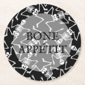 Skeletons KNOCHEN APPETIT Runder Pappuntersetzer (Vorderseite)