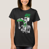 Skeletons Leprechaun Drinking Beer St Patrick s Da T-Shirt (Vorderseite)