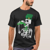 Skeletons Leprechaun Drinking Beer St Patrick s Da T-Shirt (Vorderseite)