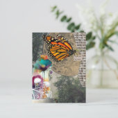 Skeletons Mixed Media Collage Postkarte (Stehend Vorderseite)