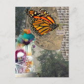 Skeletons Mixed Media Collage Postkarte (Vorderseite)