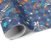Skeletons on BMX Bikes Patterned Geschenkpapier (Rolleneckpunkt)