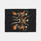 Skeletons Pumpkin Halloween Fleecedecke (Vorderseite (Horizontal))