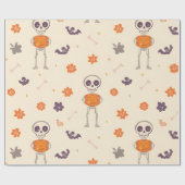 Skeletons & Pumpkins Geschenkpapier (Flach)